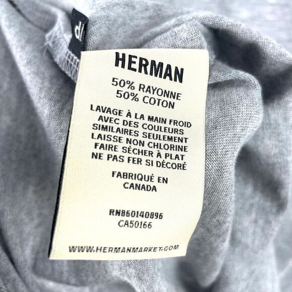 𝅺NEW Herman Market Lips Tour Grey Rayon Cotton T-Shirt Size S - Picture 5 of 7